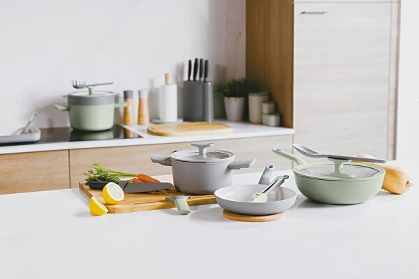 Berghoff Balance Sage Yapışmaz Seramik Kapaklı Wok Tava 28 cm - 2