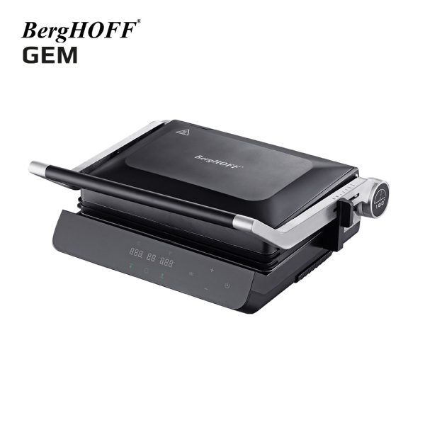 BergHOFF GEM TITAN Siyah Çelik Kapaklı Contact Izgara ve Tost Makinesi - 1