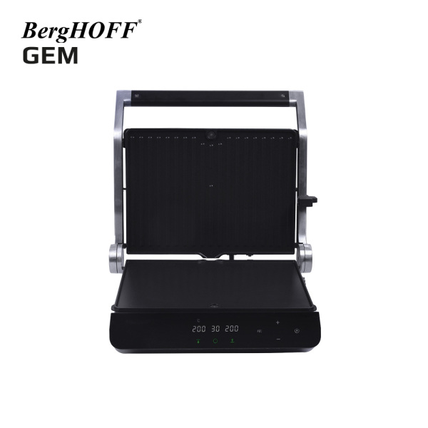 BergHOFF GEM TITAN Siyah Çelik Kapaklı Contact Izgara ve Tost Makinesi - 6