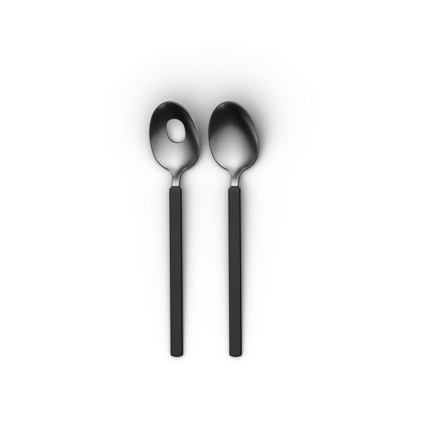 Berghoff Home Belly 2 Parçalı Salata Servis Seti Füme Siyah - 1