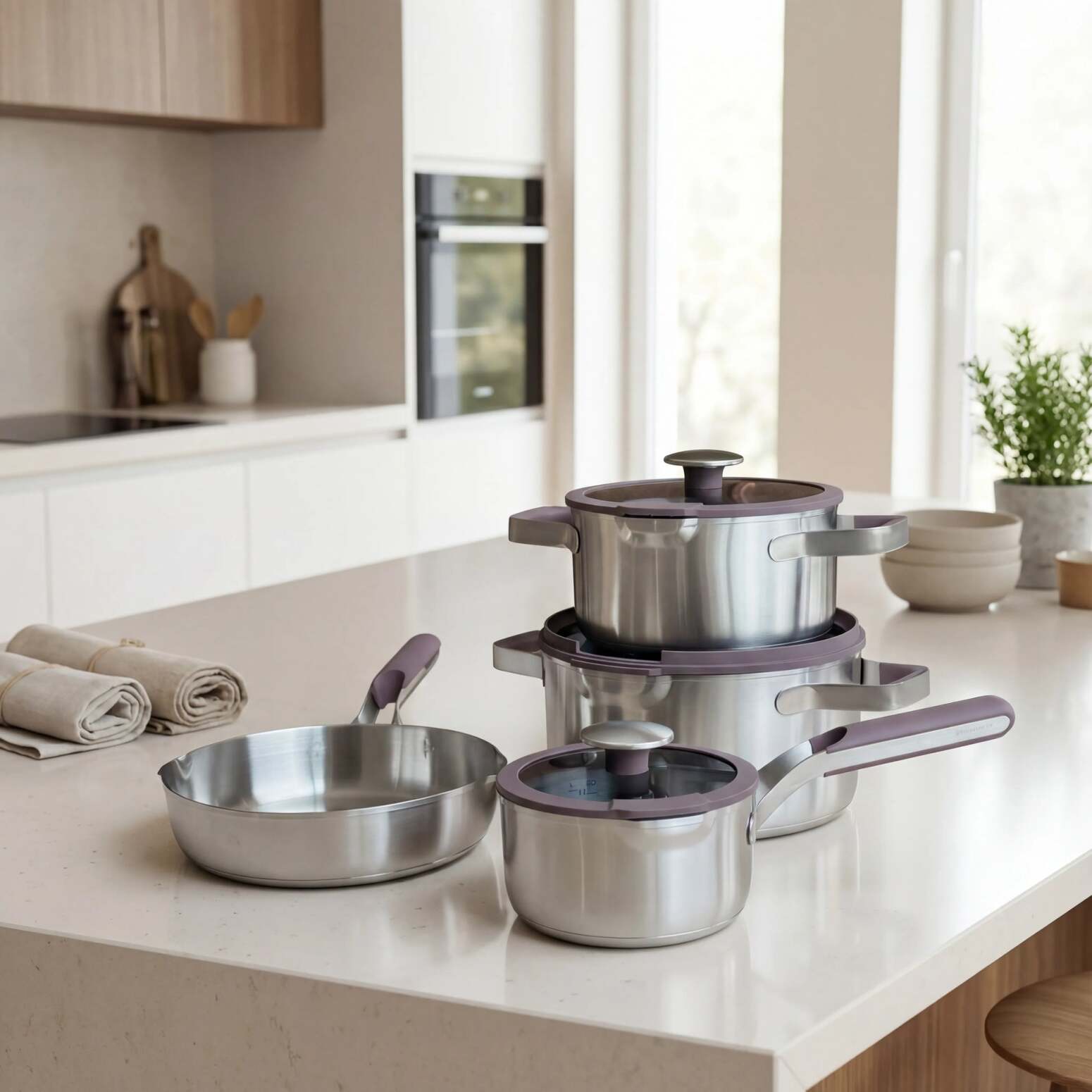Berghoff Home Elements 7li Tencere Seti Aubergine - 2