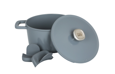 Berghoff Leo Phantom Kapakli Yapişmaz Derin Tencere 24 Cm Smoked Grey (1)