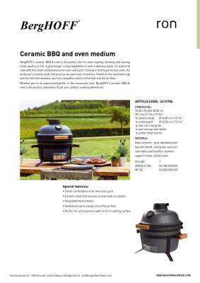 Berghoff Ron Seramik Barbekü ve Fırın Orta Gri 40 Cm - 4