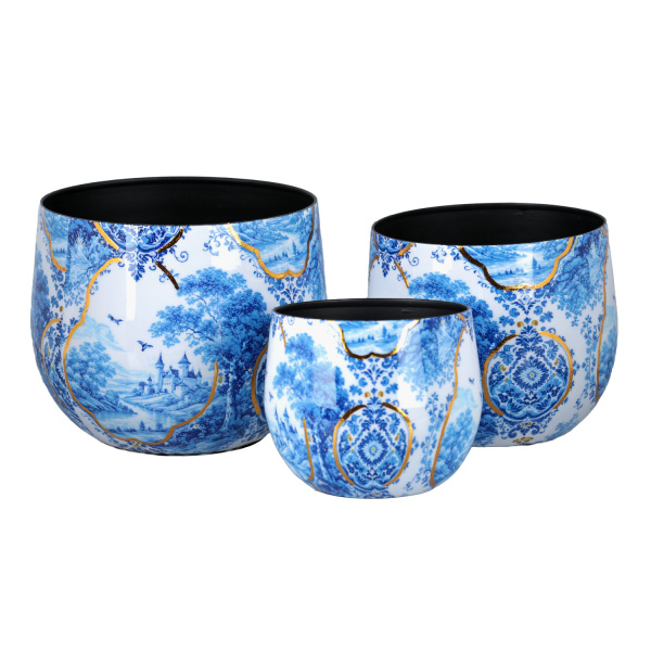 Blue Heritage Dekoratif 3'Lü Saksı Seti - 1