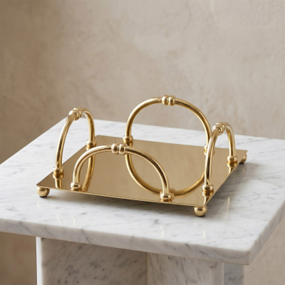 Dekoratif Gold Paslanmaz Çelik Peçetelik 16 cm (1)