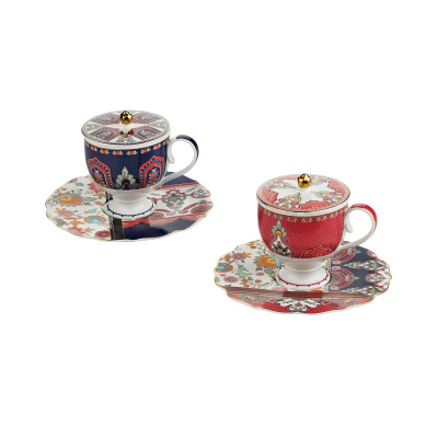Etro Bone 2Li Kapakli Çay Fincani Seti 150 ml