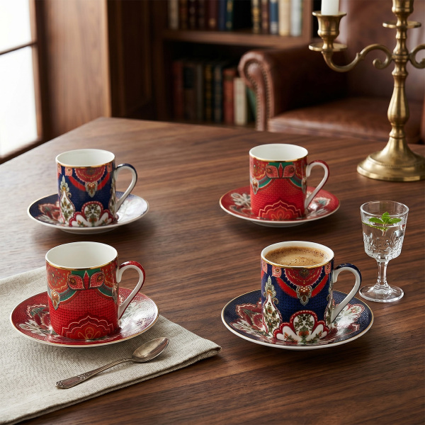 Etro Bone 4Lu Kahve Fincani Seti (1)