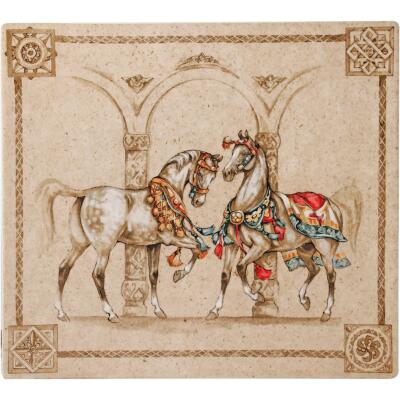 Gien Chevaux du Vent Kare Tabak 30x27 cm