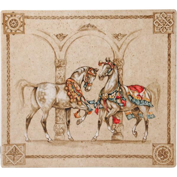 Gien Chevaux du Vent Kare Tabak 30x27 cm - 1