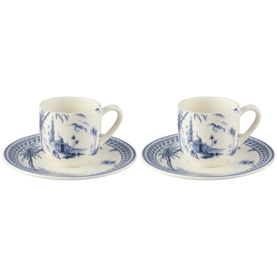 Gien Depareillees Bleu 2'li Espresso Fincan ve Tabağı Seti 80 ml