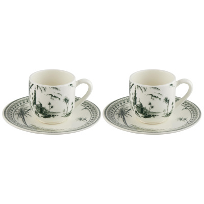 Gien Depareillees Vert 2'li Espresso Fincan ve Tabağı Seti 80 ml