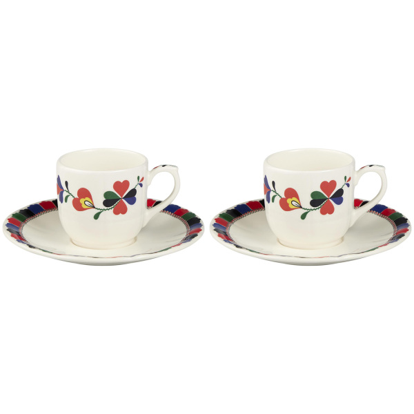 Gien France Chance Folle 2'li Espresso Fincan ve Tabağı Seti 85 ml - 1