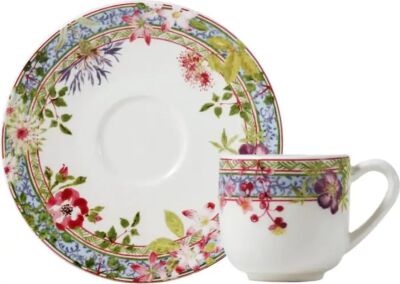 Gien Millefleurs 2'li Espresso Fincan ve Tabağı Seti 80 ml
