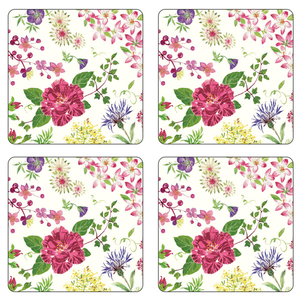 Gien Millefleurs 4'lü Akrilik Kare Bardak Altlığı Seti 10 cm - 1