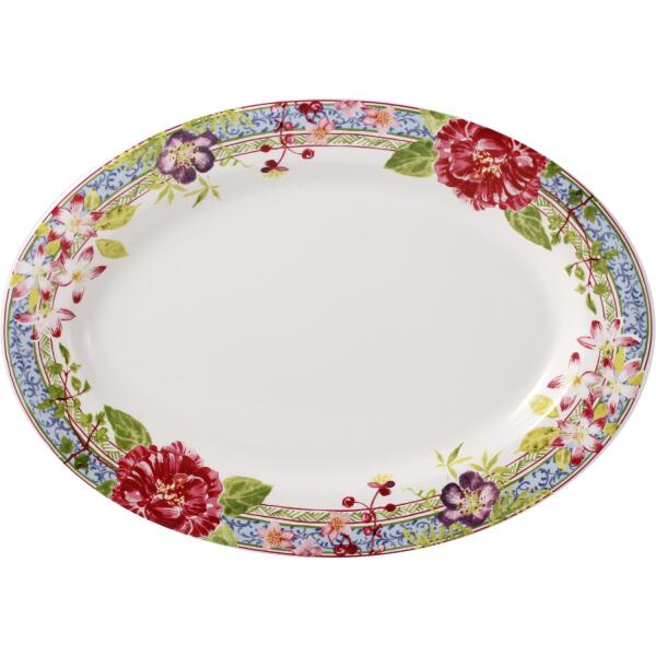 Gien Millefleurs Oval Servis Tabağı 37x26 cm - 1