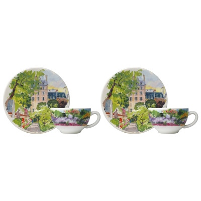 Gien Paris à Giverny 2'li Çay Fincanı ve Tabağı Seti 160 ml