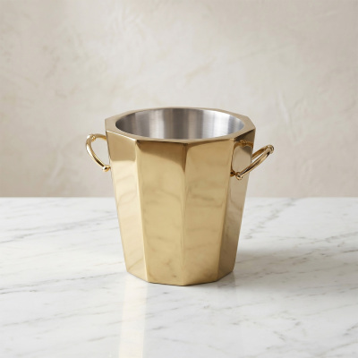 Gold Paslanmaz Çelik Dekoratif Buz Kovası 24 cm (1)