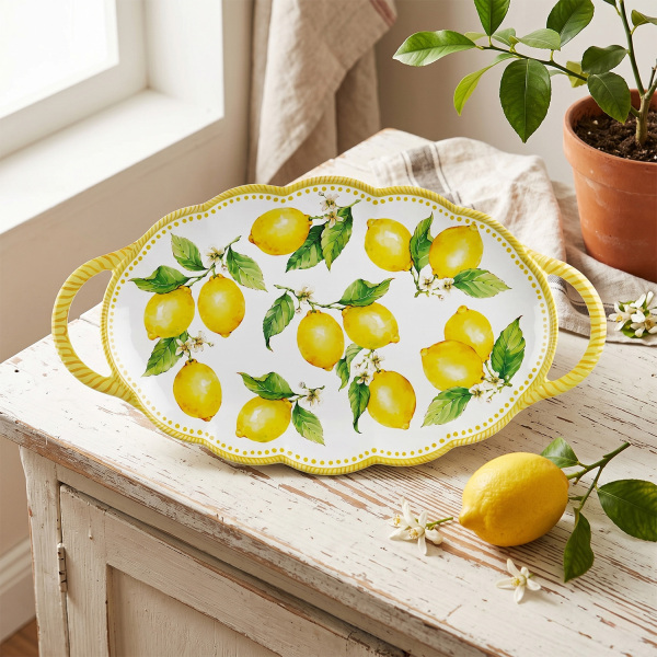 Limora Melamin 48 cm Kulplu Oval Tepsi - 2