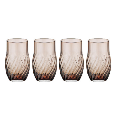 Lioran 4’lü Cam Su Bardağı Seti Kahve 460 ml