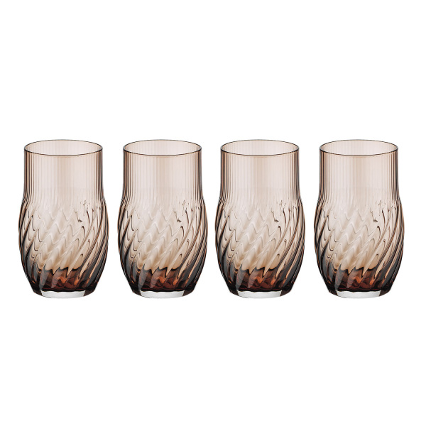 Lioran 4’lü Cam Su Bardağı Seti Kahve 460 ml - 1