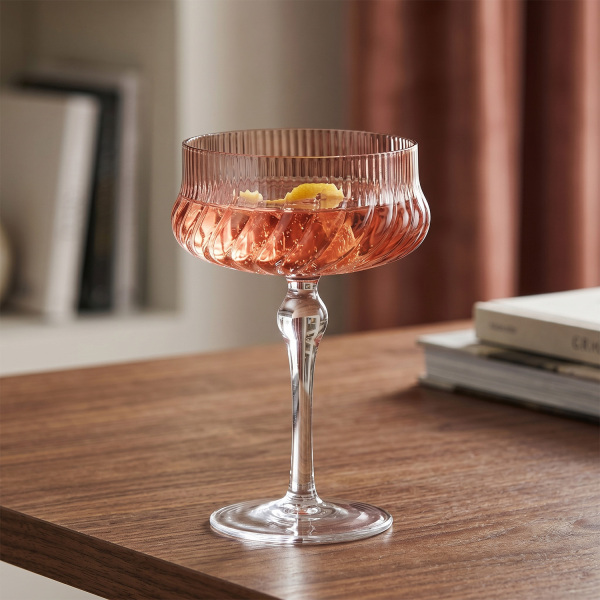 Lioran Retro 4’lü Cam Kokteyl Kadeh Seti Kahve 370 ml - 2