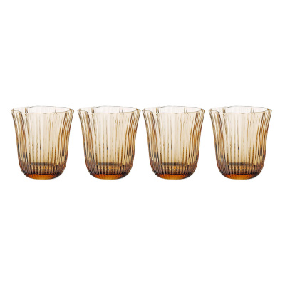 Paisley 4’lü  Amber Cam Su Bardağı Seti 360 ml