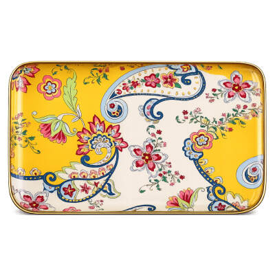 Paisley Dekoratif Emaye Tepsi 18 cm