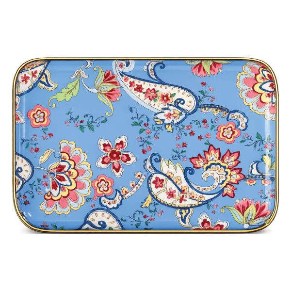 Paisley Dekoratif Emaye Tepsi 26 cm - 1
