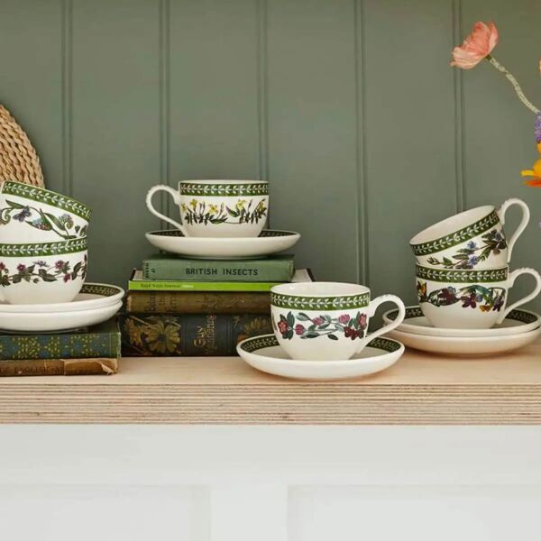 Portmeirion Botanic Garden Etchings 6'lı Çay Fincanı ve Tabağı Seti 200 ml - 2