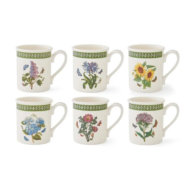 Portmeirion Botanic Garden Etchings 6'lı Kahvaltı Kupa Seti 260 ml - 1