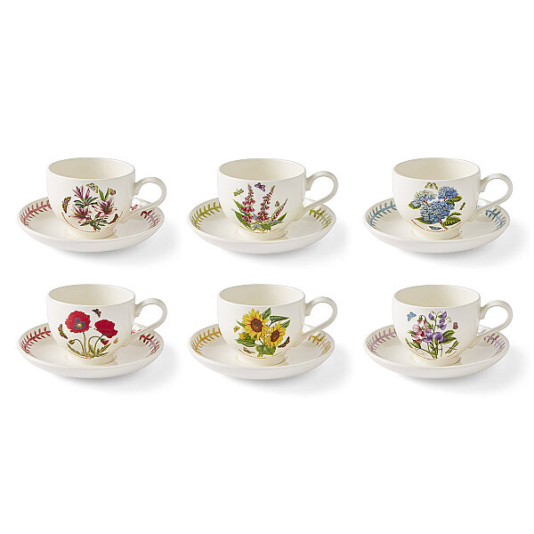 Portmeirion Botanic Garden Meadow 6'lı Kahvaltı Fincanı ve Tabağı Seti 260 ml - 1