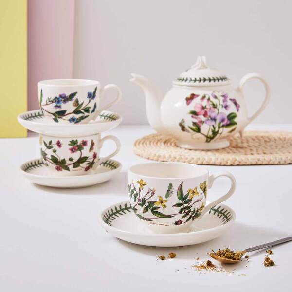Portmeirion Botanic Garden Yeni 6'lı Çay Fincanı ve Tabağı Seti 200 ml - 3
