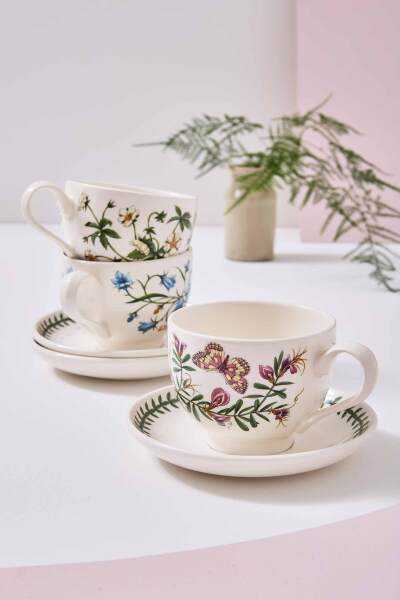 Portmeirion Botanic Garden Yeni 6'lı Kahvaltı Fincanı ve Tabağı Seti 260 ml - 2