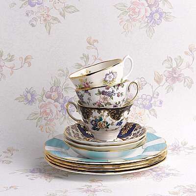 Royal Albert 100 Years of Royal Albert (1900-1940) Fine Bone Çay Fincanı ve Tabağı Seti (1)