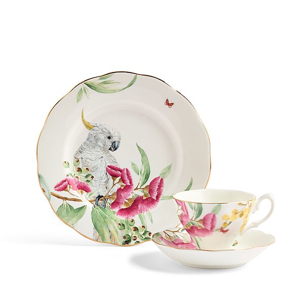 Royal Albert Miranda Kerr Australiana Fine Bone Servis Tabağı, Çay Fincanı ve Tabağı Seti - 1