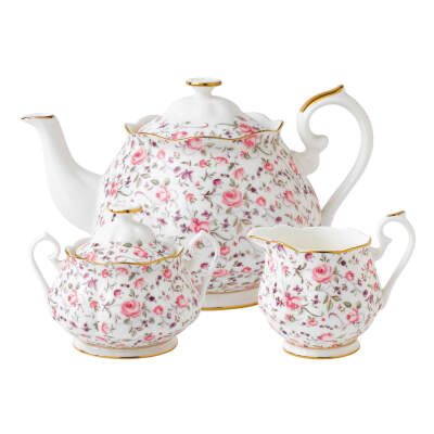 Royal Albert Modern Vintage Rose Confetti 3'lü Çay Seti - 1