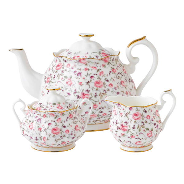 Royal Albert Modern Vintage Rose Confetti 3'lü Çay Seti - 1