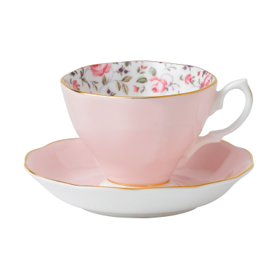 Royal Albert Rose Confetti Fine Bone Çay Fincanı 180 ml ve Tabağı Seti