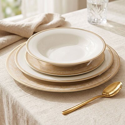 Royal Canterbury Milada Gold 55 Parça Yemek Takımı - 4