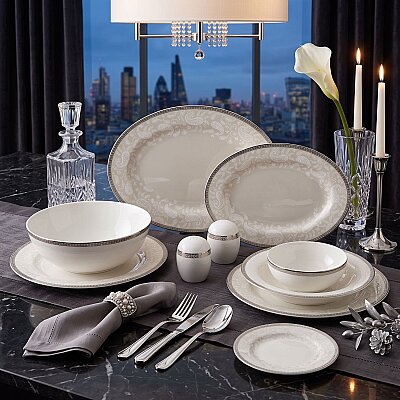 Royal Canterbury Milada Platinum 55 Parça Yemek Takımı