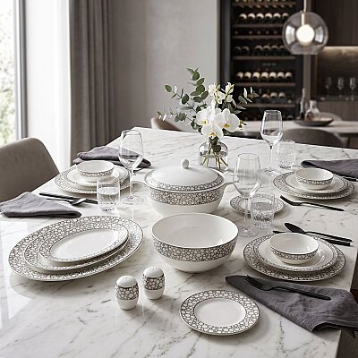 Royal Canterbury Silver Pearl Yemek Takımı 72 Parça - 6