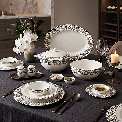 Royal Canterbury Silver Pearl Yemek Takımı 72 Parça