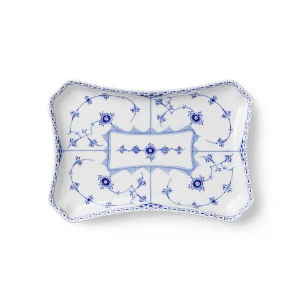 Royal Copenhagen Blue Fluted Half Lace Dikdörtgen Sunum Tabağı 24.5 cm - 1