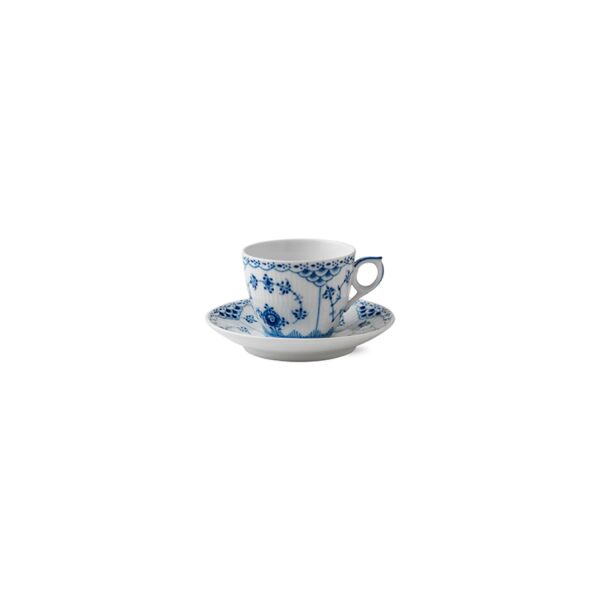 Royal Copenhagen Blue Fluted Half Lace Fincan ve Tabağı 170 ml - 1