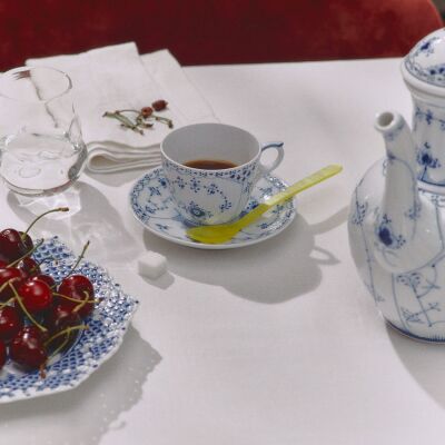 Royal Copenhagen Blue Fluted Half Lace Fincan ve Tabağı 170 ml (1)