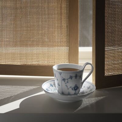 Royal Copenhagen Blue Fluted Plain Fincan ve Tabak Seti 250 ml (1)