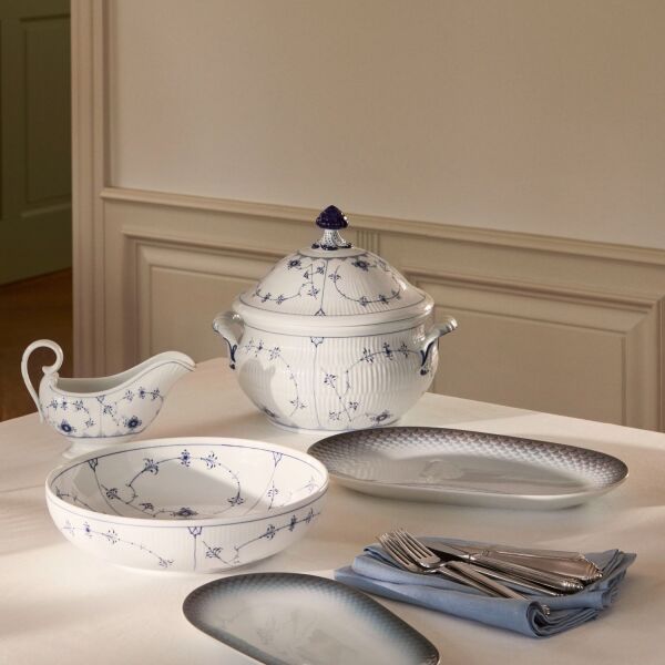 Royal Copenhagen Blue Fluted Plain Geniş Servis Kasesi 2.4 Lt - 5
