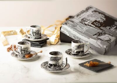 Spode Black Italian 4'lü Espresso Kahve Fincan Seti - 5