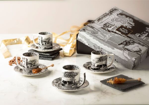 Spode Black Italian 4'lü Espresso Kahve Fincan Seti - 5