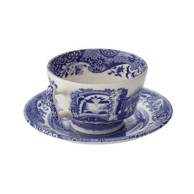 Spode Blue Italian 4lü Kahvaltı Fincanı ve Tabağı Seti 280 ml - 4